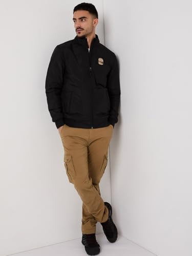 Wildcraft Men Sierra Solid Nylon Blend Collored Casual Quilted Jacket, Full Sleeve - Regular fit, Black, S