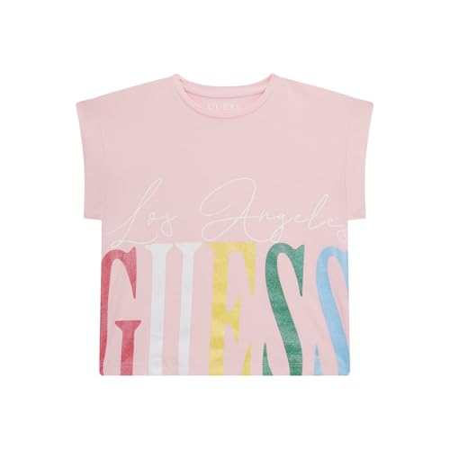 GUESS Cotton Candy Pink Cotton Blend Printed T-Shirt