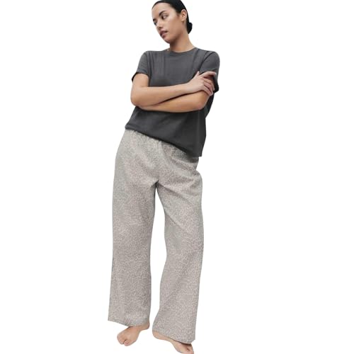 Marks & Spencer Women's Pure Cotton Pyjama Set with Woven Bottoms - 60775514004