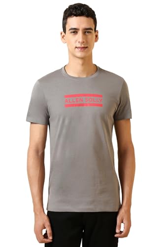 Allen Solly Men Grey Graphic Print Crew Neck T-Shirt