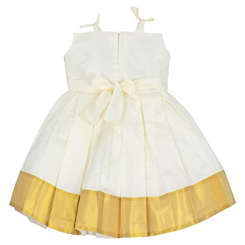 AMIRTHA FASHION Baby Girls Cotton Blend Readymade lehenga choli(KManiF18_12-24 Months_Off-White)