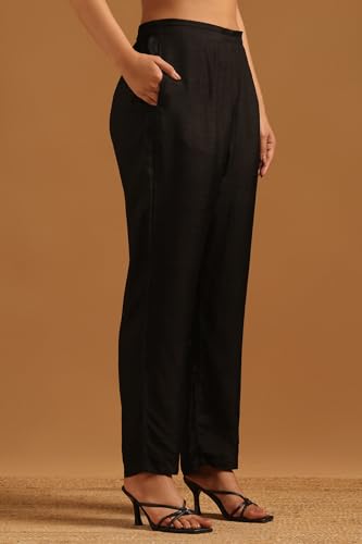 Soch Womens Black Crepe Geometric Co-ord Set