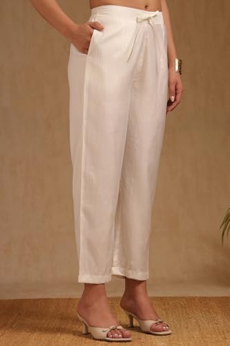 Soch Womens Off White Art Silk Embroidered Kurta Set With Sequins