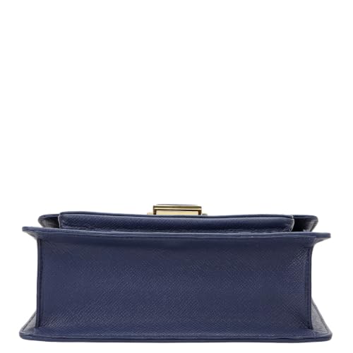 Da Milano Leather Shoulder Bag for Women - Stardust Blue (LB-00984)