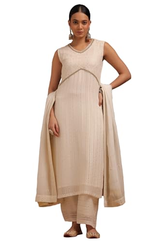 Soch Women's Georgette Salwar Suit Set (SRF-EWA5CD22384_Off White