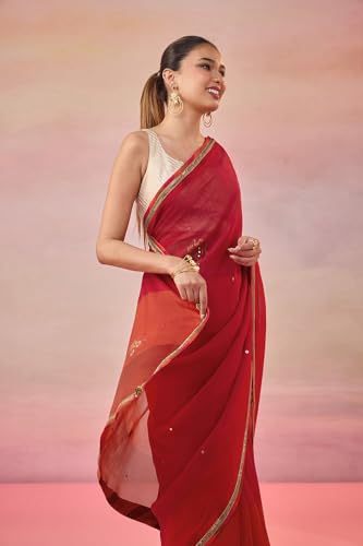 Taneira Women Purple Silk Kota Contemporary Embroidery Saree with Unstitched Blouse (SACP10AD5014 - Purple)