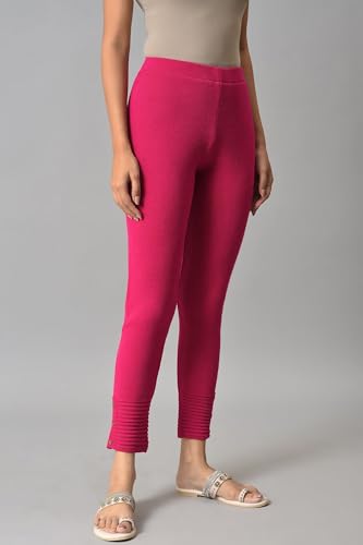 W for Woman Pink Acrylic Winter Leggings_22NOW60421-212142_S