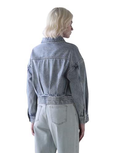 ONLY Women's Solid Regular Fit Blue Jacket