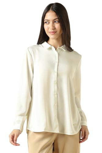 Allen Solly Women White Solid Long Sleeves Shirt