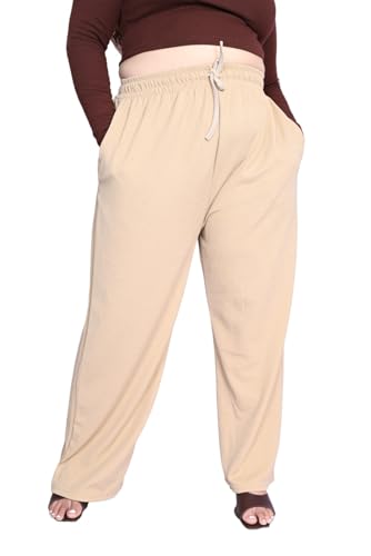 Fashion Zest - Women Relax Korean Chikuu Color Baggy Pant | Formal Wear Baggy Pant | Comfortable Womens Korean Baggy | Ultra Plus Size Korean Baggy |VAN001 (in, Alpha, 8XL, Plus, Plus Size, Beige)