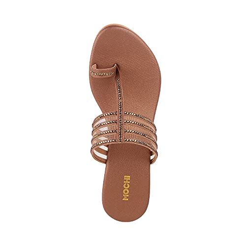 Mochi Womens Synthetic Antic Gold Slip Ons (Size (7 UK (40 EU))
