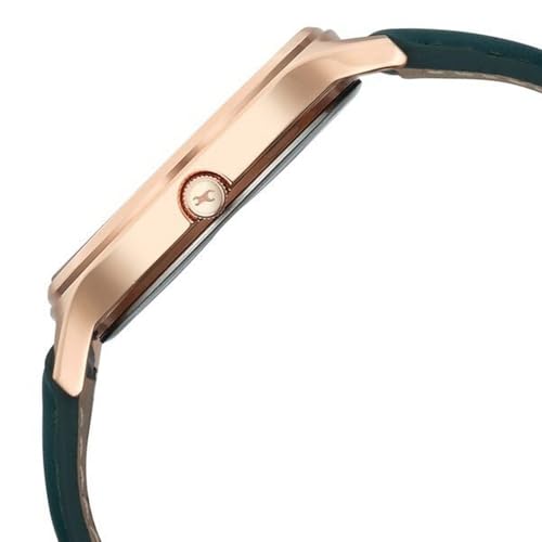 Fastrack Style up 5 Quartz Green Round Dial Girl's Watch | Leather Strap Material | Watches for Girls Analog - 6207WL01