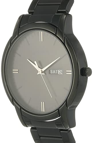 Sonata Reloaded Quartz Analog with Day and Date Black Dial Black Stainless Steel Strap Watch for Men - NT77031NM03
