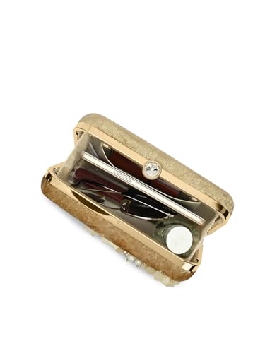 Lavie Signature Women's Eris Square Handle Framed Clutch|Ladies Purse |Gift For Women