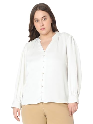 VERO MODA Curve Women Regular Fit White Top