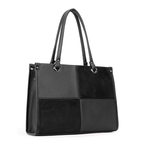 Pramadda Pure Luxury Hazel tote bags for women office use | Handbags for women stylish | tote bag for college use and daily travel needs | Suede Luxe Tote Bag. (Classic Black)