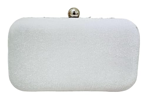 DUCHESS White Pearl Embellished Clutch for Women | Sequin & Beaded Party Purse | Elegant Wedding Handbag for Girls | Stylish Bridal Accessory | Designer Evening Bag for Festive Occasions