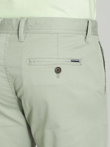 Indian Terrain Brooklyn Fit Stretch Cotton Trouser for Men, Ash Green, 30