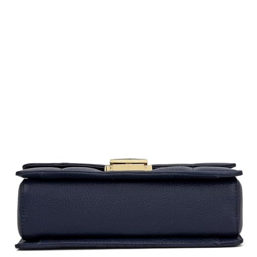 Da Milano Leather Shoulder Bag for Women - Blue