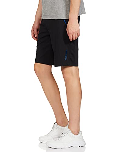 Van Heusen Athleisure Men Knit Shorts - Cotton Rich - Antiviral, Zipper Pocket, Breathable_50008_Black_M