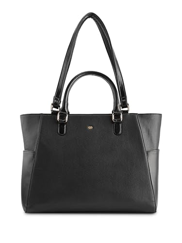 Symbol Premium Women's Tote Hand Bag crafted from Imported PU | Stylish | Office Use - 15" Laptop (SP-SS25-CARL-BAG-11_Black_Free Size)