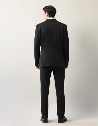 Arrow Men's Zero Calorie Slim Fit Two Piece Suit Black