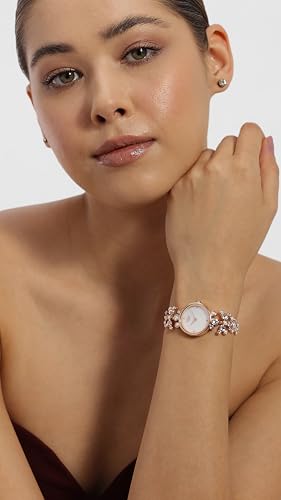 Titan Raga Moonlight Mother of Pearl Dial Women Watch With Metal Strap-NS95032WM01