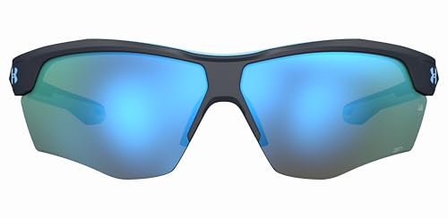 Under Armour Unisex Ua Yard Dual Wrap Sunglasses, Grey Blue, 76mm, 5mm