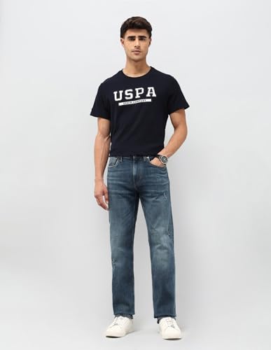 U.S. Polo Assn. Denim Co. Men's Harold Slim Straight Fit Blue Jeans (UDJEN1891_Blue_30)