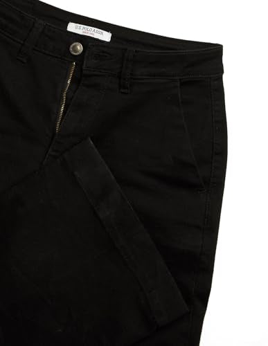 U.S. POLO ASSN. Women High Rise Wide Leg Fit Jeans (UWAW25JEN368_Jet Black_32)