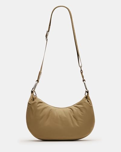 Steve Madden Womens Steve Madden Zoeyy-n Nylon Moon Shape Bag With Chain Steve Madden ZOEYY-N Nylon Moon Shape Bag With Chain, Olive, One Size, Steve Madden Zoeyy-n Nylon Moon Shape Bag With Chain
