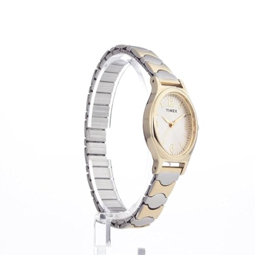 Timex Stainless Steel Women's T26301 Elevated Classics Two-Tone Expansion Band Analog Watch, Multicolor