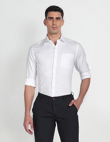 Arrow Men's Regular Fit Shirt (ARAGSH0200_White