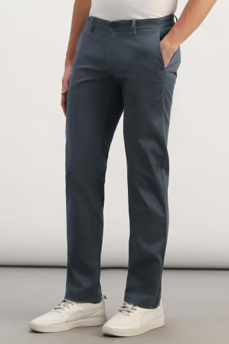 Men Grey Solid Casual Trousers