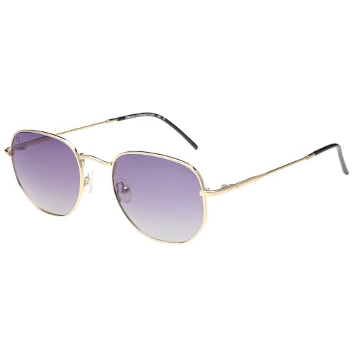 French Connection|Gold Full Frame Oval Sunglasses|Polarized | 100% UV Protection (UV 400) Green Gradient Faded Lens|Men's & Women's|Small|FC 7642PL C1 51 S
