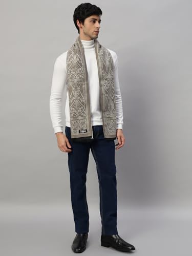 Ravaiyaa - Attitude is everything Men Reversible Floral Pattern Wool Scarf Muffler Winter Wear Warm Scarves 72" X 14" Inch (Beige)