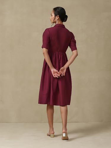 Aarke Ritu Kumar Wine Emboridered Dress