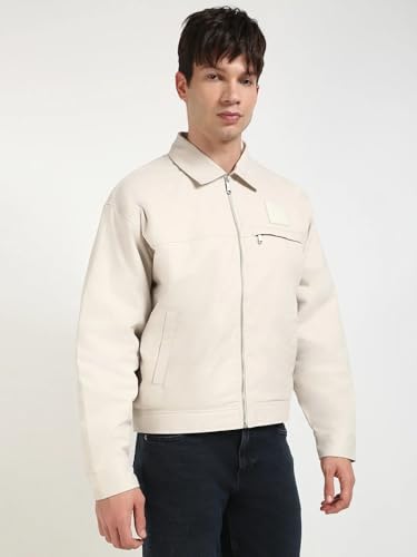 Solid Relaxed Fit Cotton Jacket