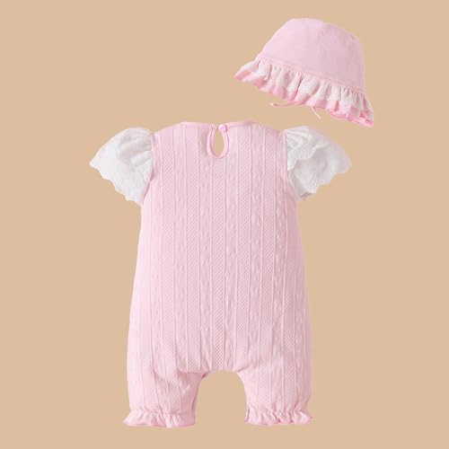 Hopscotch Girls Short Sleeves Pink Angel Wings Romper For Ages (9-12 Months)