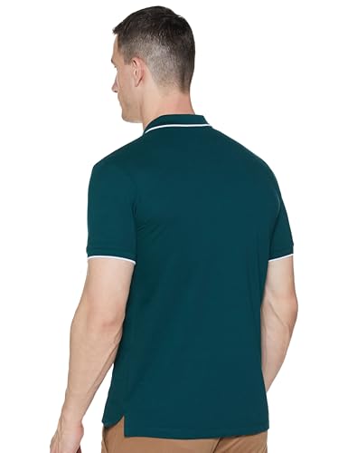 Allen Solly Men's Cotton Solid Regular Fit T-Shirt (ASKPQRGFF05705_Green, Small