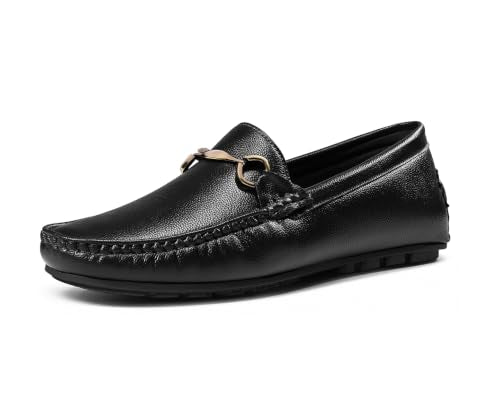 LOUIS STITCH Men’s Jet Black Formal Slip-On Loafer Shoes | Soft Touch & Lightweight | LSVSFL-06 |UK-8