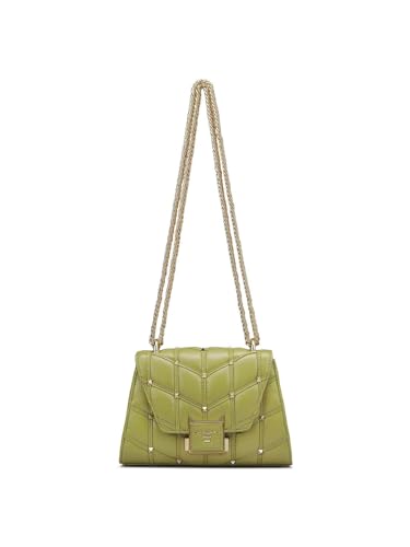 Da Milano Genuine Leather Green Shoulder Bag (10156S) (Small)