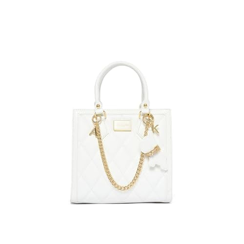 Akiki London Women's Swinden 25 Small Box Handbag|comes with Pet Charm|Statement Metal Detailing|Satchel Handbag for Women|Quilted Finish|Stylish Ladies Purse