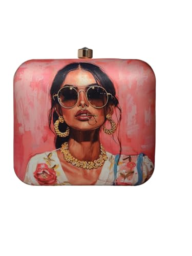 Modern Muse Woman Portrait Printed Clutch