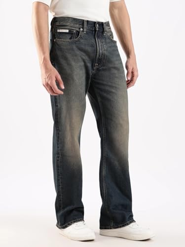 Mid-Wash Flared Fit Mid Rise Jeans