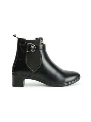 ELLE Women's Fashionable Buckle Boots Colour-Black, Size-UK 3