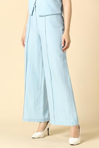 Allen Solly Women's Regular Casual Pants (AHTFWRGFZ87498_Light Blue