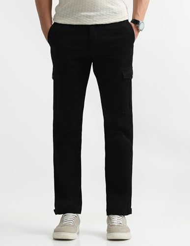 Arrow Sports Men's Regular Casual Pants (ASAKTR2567_Black