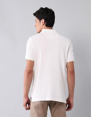 U.S. Polo Assn. Denim Co. Men's Graphic Printed Pure Cotton Polo Shirt Ivory