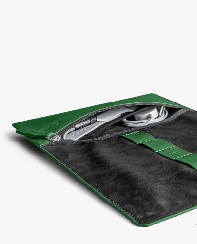 DailyObjects Row Portable Smart Watchband Organiser Case | Compatible with Apple Watchbands | Holds Upto 4 Band/Straps | Vegan Leather | Zipper Compartment with Charger Pocket - Green